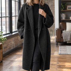 Serena-Faye Wool Blend Women's Coat - Black