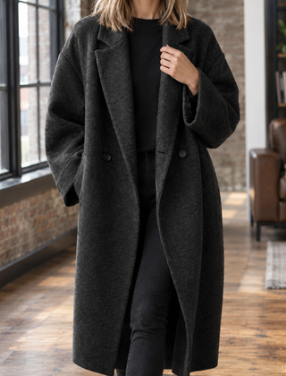 Serena-Faye Wool Blend Women's Coat - Black