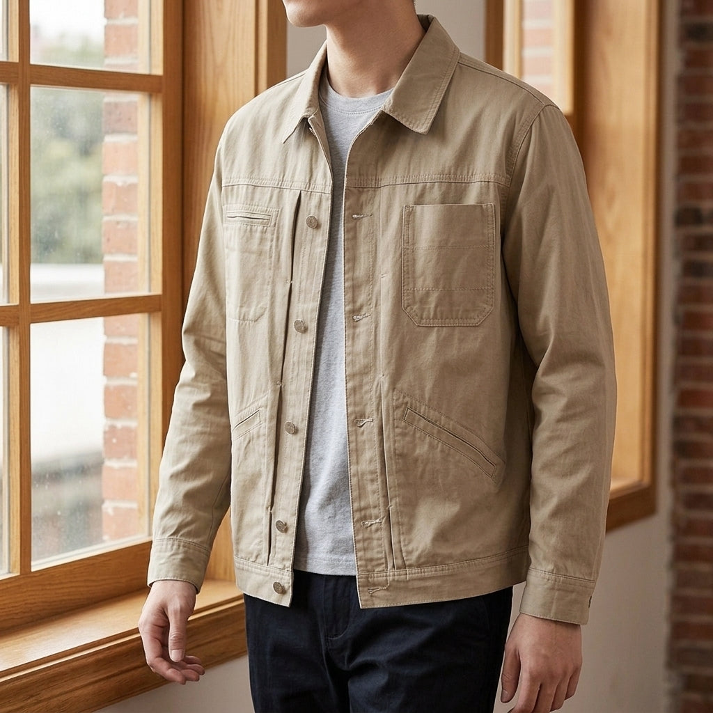 Men’s Four-Pocket Denim Utility Jacket