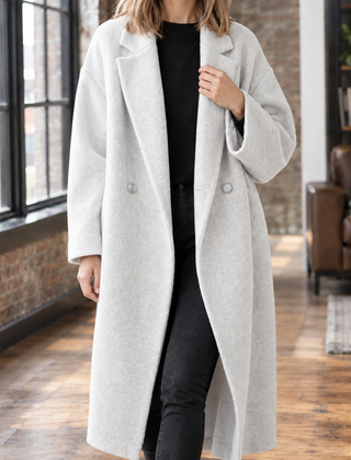 Serena-Faye Wool Blend Women's Coat - Off White