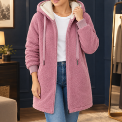 Fleur-Faye Hooded Fleece Women's Jacket - Pink