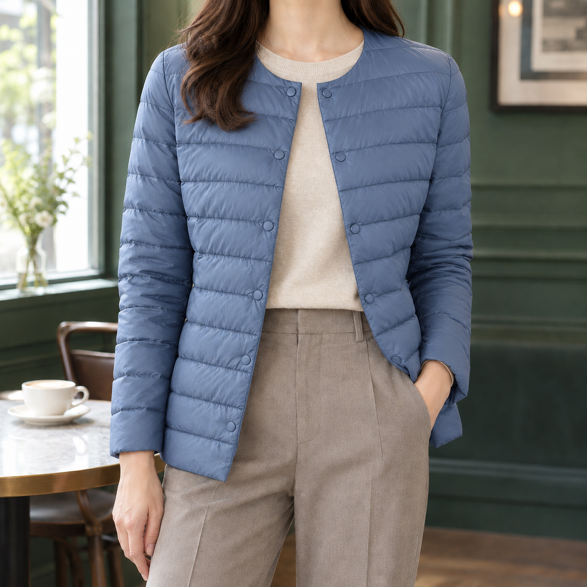 Amabel Quilted Women's Jacket - Haze Blue