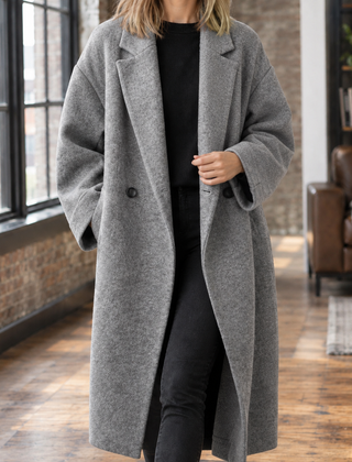 Serena-Faye Wool Blend Women's Coat - Gray