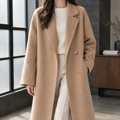 Delia-Grace Double Breasted Women's Coat - Camel