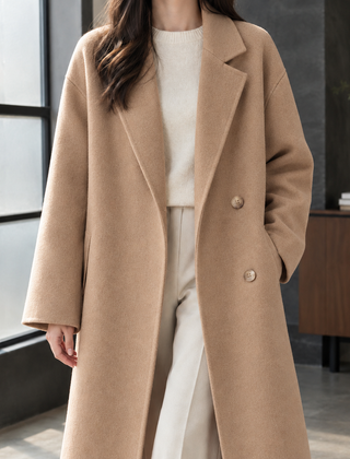 Delia-Grace Double Breasted Women's Coat - Camel