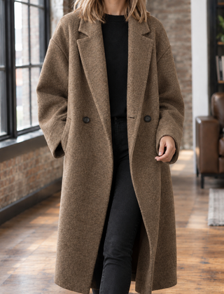 Serena-Faye Wool Blend Women's Coat - Brown