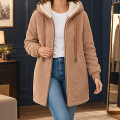 Fleur-Faye Hooded Fleece Women's Jacket - Brown