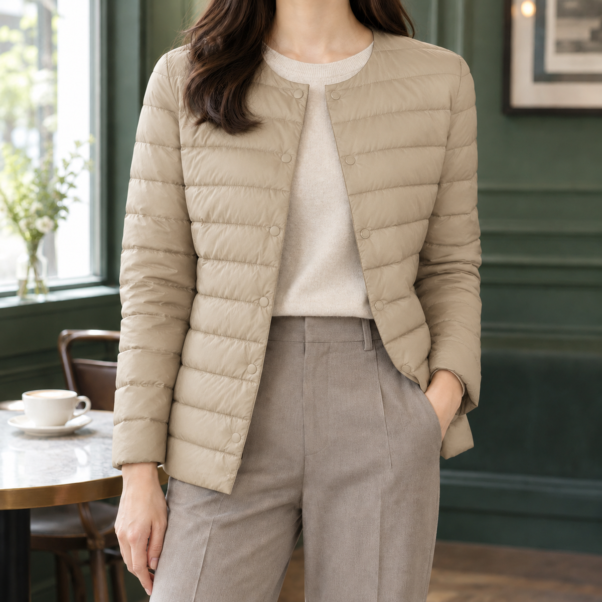 Amabel Quilted Women's Jacket - Camel