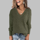 Indira | Women's V-Neck Long Sleeve Sweater