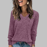 Indira | Women's V-Neck Long Sleeve Sweater