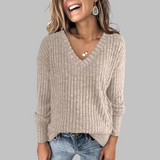 Indira | Women's V-Neck Long Sleeve Sweater