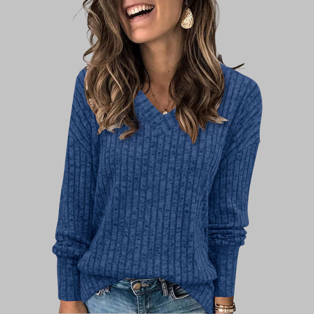 Indira | Women's V-Neck Long Sleeve Sweater
