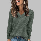 Indira | Women's V-Neck Long Sleeve Sweater