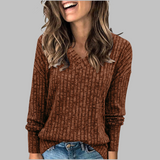 Indira | Women's V-Neck Long Sleeve Sweater