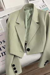 Ione | Women's Cropped Blazer with Notched Lapel