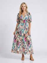 Jasmine | Women's Floral V Neck Midi Dress