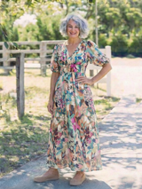 Jasmine | Women's Floral V Neck Midi Dress