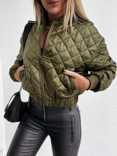 Jasmine | Women's Quilted Long Sleeve Bomber Jacket