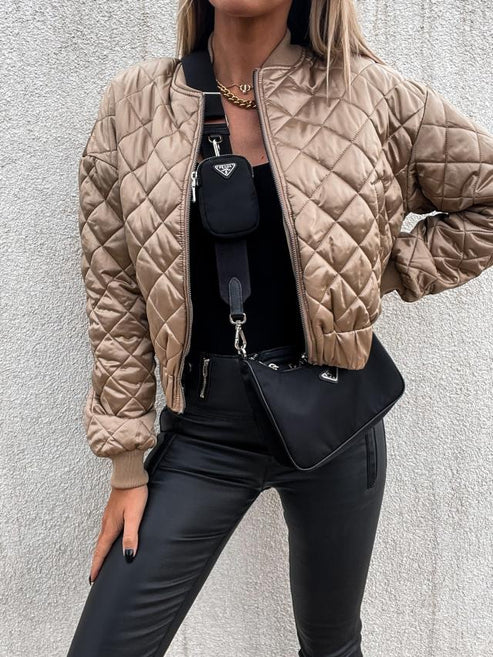 Jasmine | Women's Quilted Long Sleeve Bomber Jacket