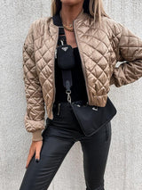Jasmine | Women's Quilted Long Sleeve Bomber Jacket