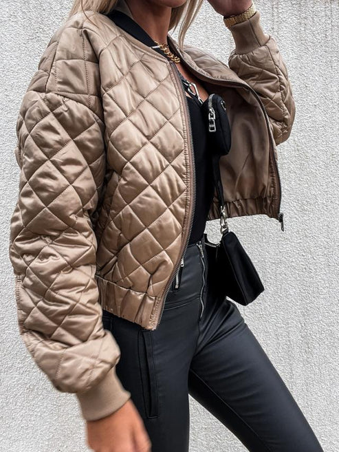 Jasmine | Women's Quilted Long Sleeve Bomber Jacket
