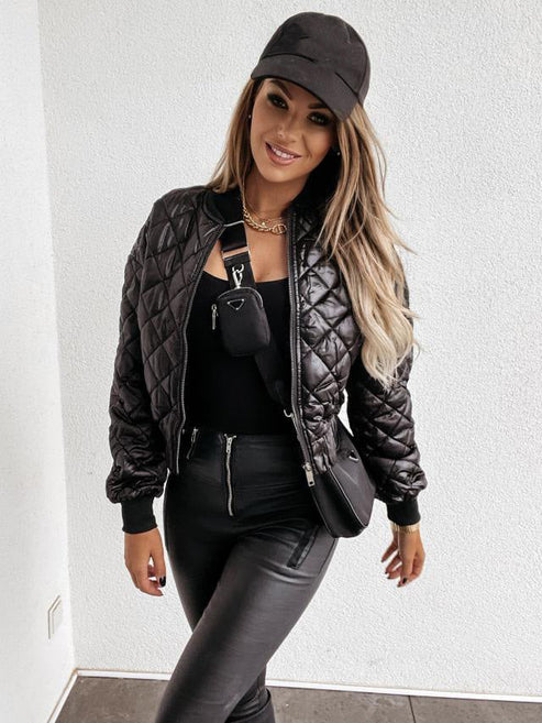 Jasmine | Women's Quilted Long Sleeve Bomber Jacket