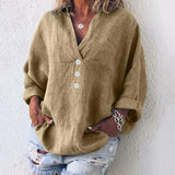 Jasmine | Women's V-Neck Button Down Blouse