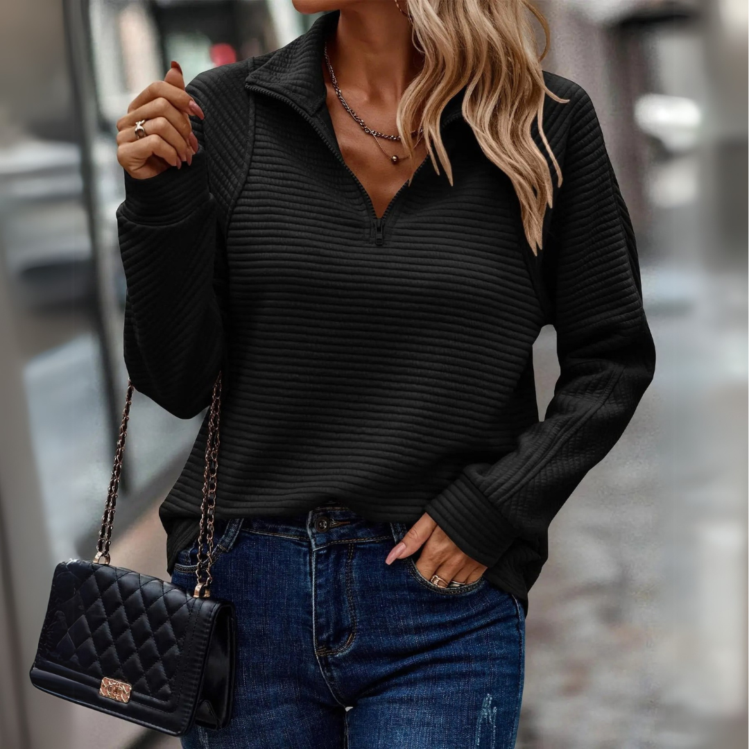 Kaia | Women's Half Zip Ribbed Pullover