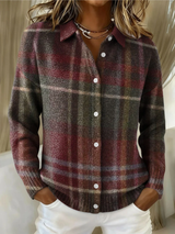 Kerris | Women's Plaid Check Long Sleeve Collared Shirt