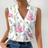 Kimara | Women's Floral V-Neck Sleeveless Blouse