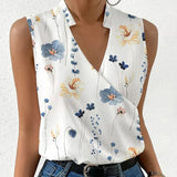 Kimara | Women's Floral V-Neck Sleeveless Blouse