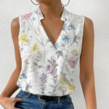 Kimara | Women's Floral V-Neck Sleeveless Blouse