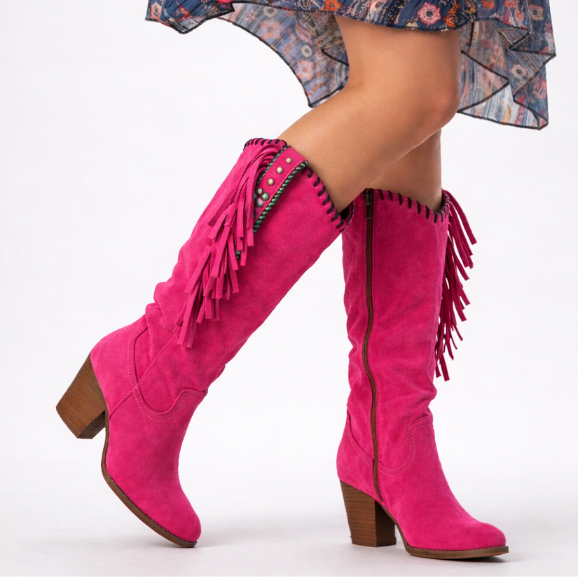 Lavinia | Women's Fringe Knee High Boots