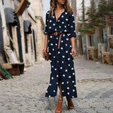Dot | Women's Polka Dot Wide-Leg Jumpsuit with Belt & V-Neck
