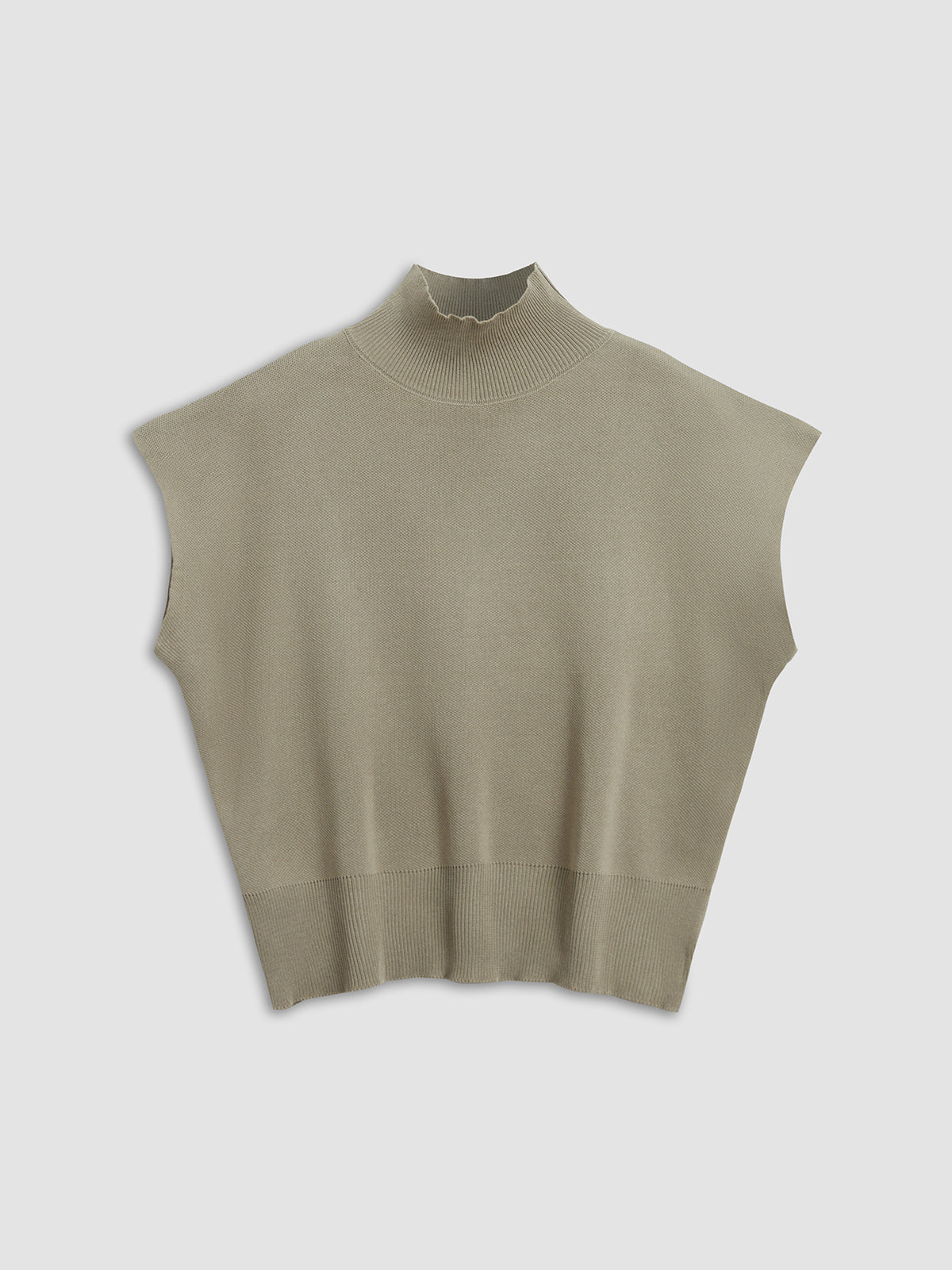 Mona | Women's Mock Neck Knit Sweater Vest Sleeveless Top