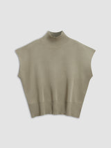 Mona | Women's Mock Neck Knit Sweater Vest Sleeveless Top
