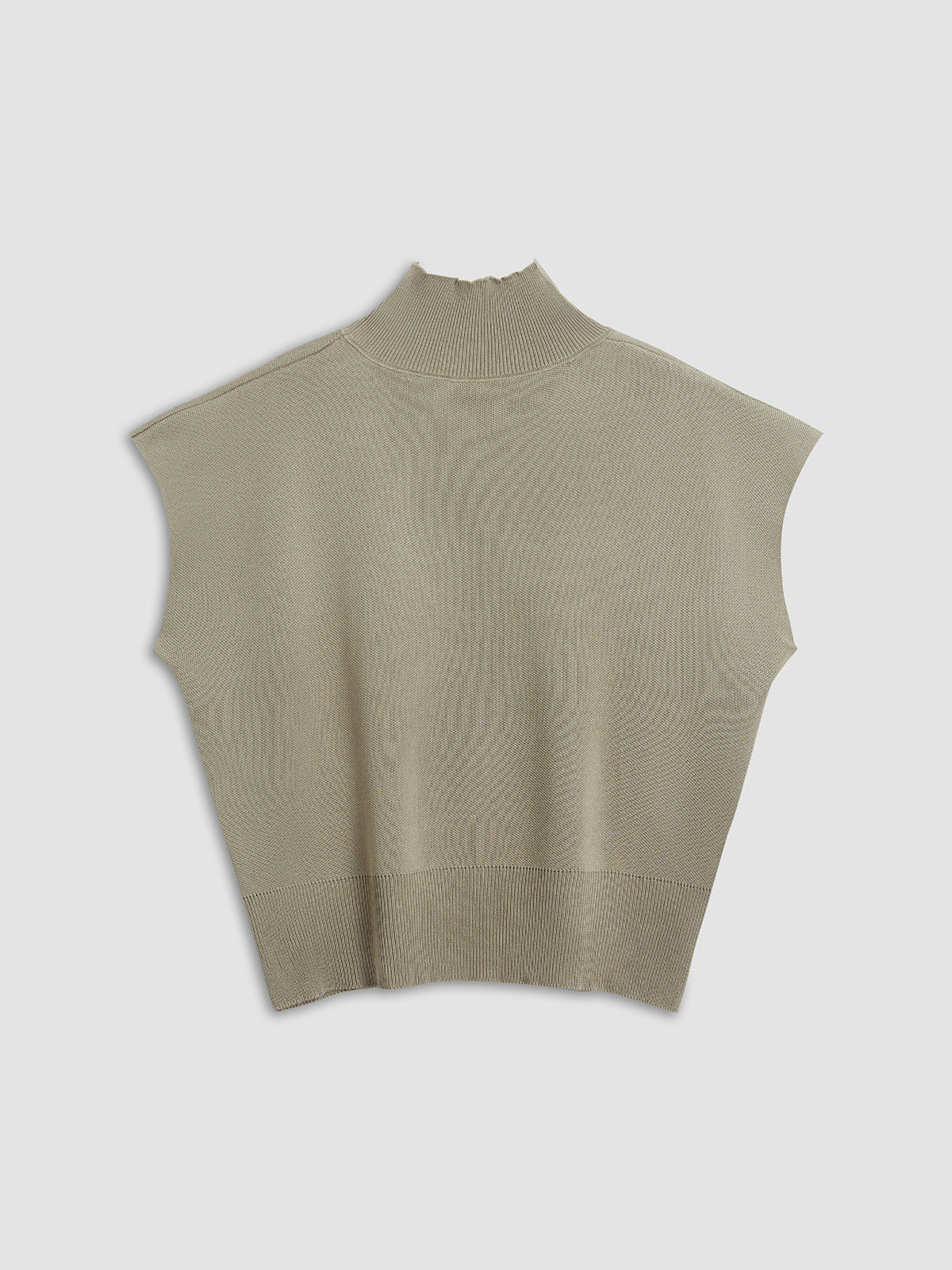 Mona | Women's Mock Neck Knit Sweater Vest Sleeveless Top