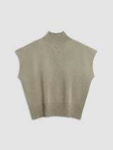Mona | Women's Mock Neck Knit Sweater Vest Sleeveless Top