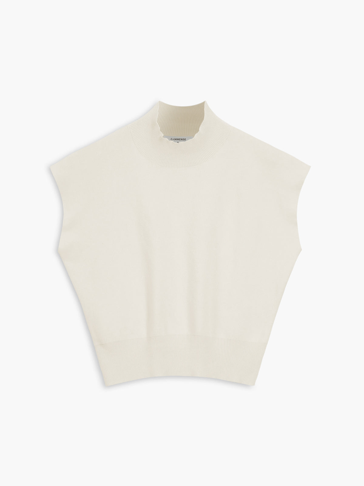 Mona | Women's Mock Neck Knit Sweater Vest Sleeveless Top