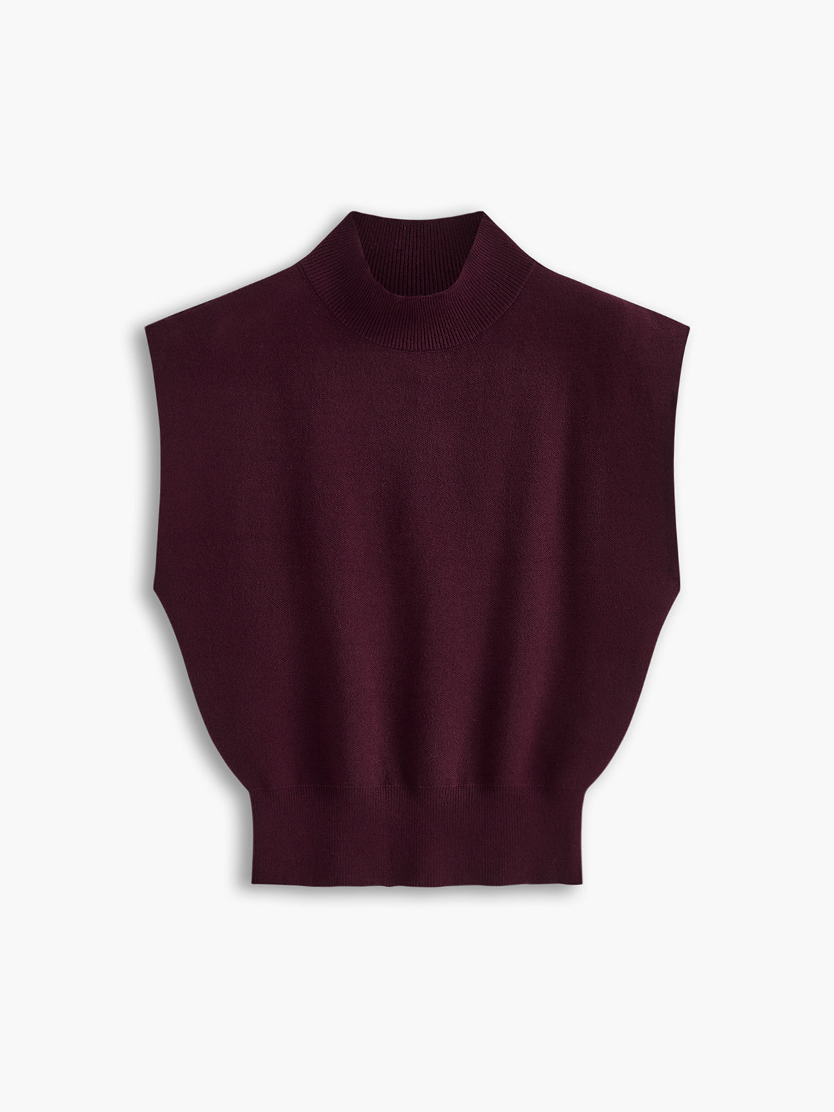 Mona | Women's Mock Neck Knit Sweater Vest Sleeveless Top