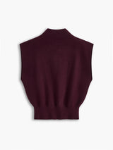 Mona | Women's Mock Neck Knit Sweater Vest Sleeveless Top