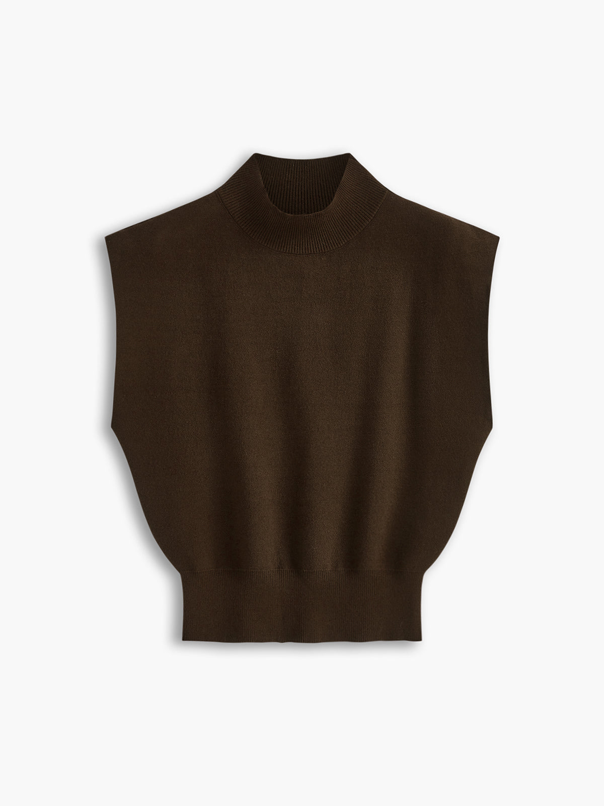 Mona | Women's Mock Neck Knit Sweater Vest Sleeveless Top