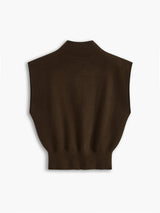 Mona | Women's Mock Neck Knit Sweater Vest Sleeveless Top