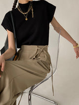 Mona | Women's Mock Neck Knit Sweater Vest Sleeveless Top