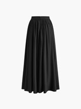 Nora | Women's High Waist Pleated Linen Maxi Skirt Casual