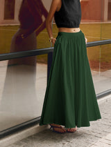 Nora | Women's High Waist Pleated Linen Maxi Skirt Casual