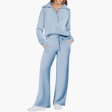 Liora | Women's Zip-Up Hoodie Wide Leg Lounge Set