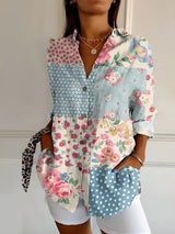 Lorette | Women's Floral Print Relaxed Button-Up Shirt