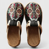 Lucinda | Women's Floral Embroidered Flat Mules