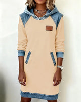 Lydia | Women's Contrast Hooded Midi Dress
